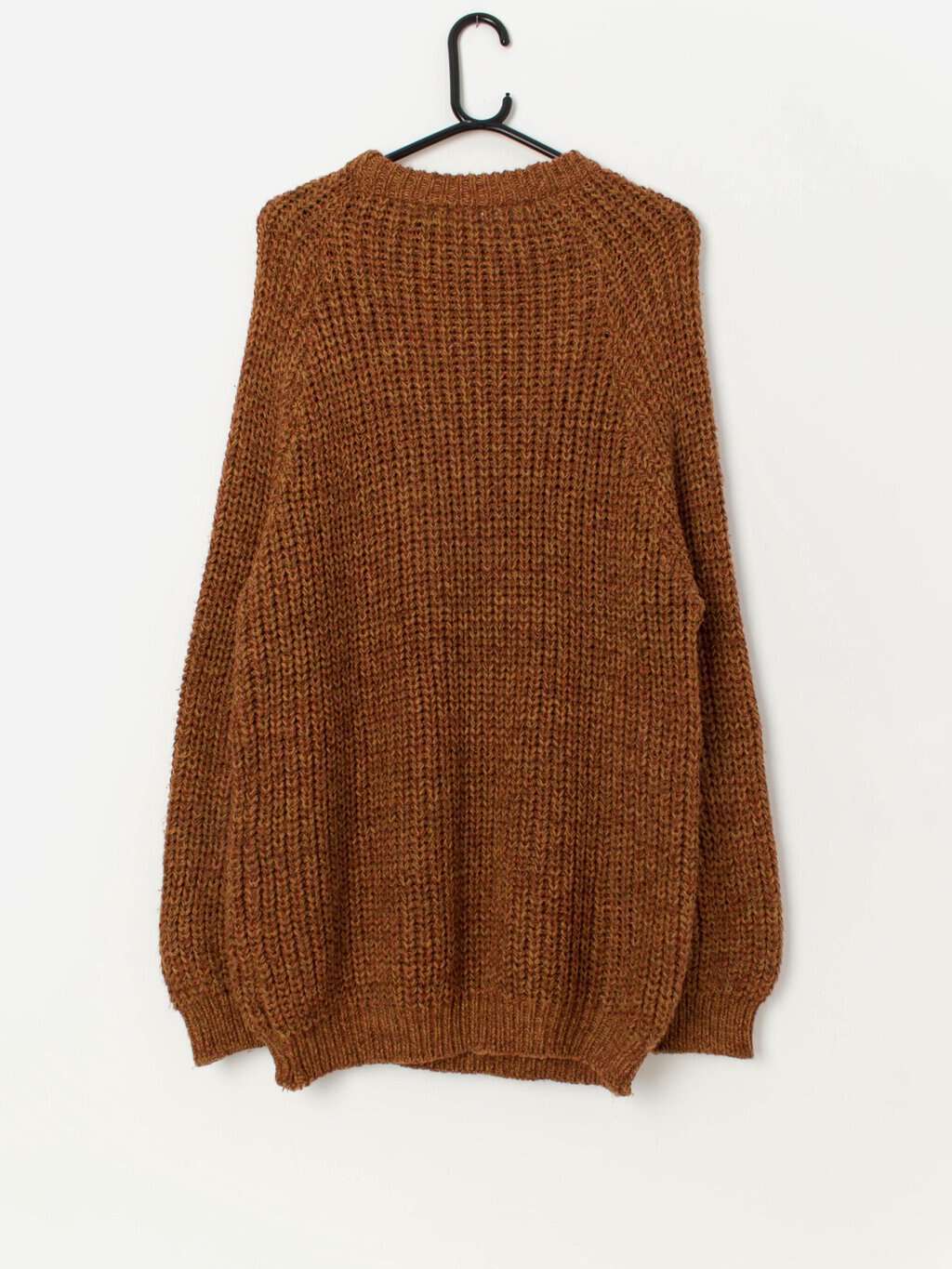 80s vintage mustard loose knit oversized jumper - M - Image 3