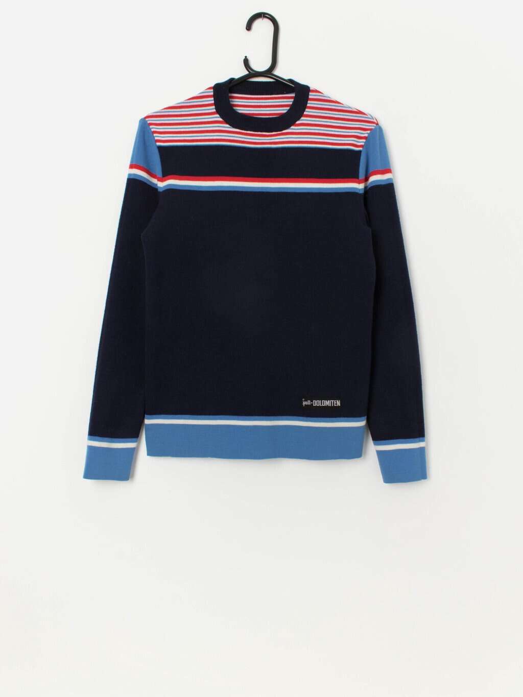 70s vintage red, blue and white striped sweater - S / M