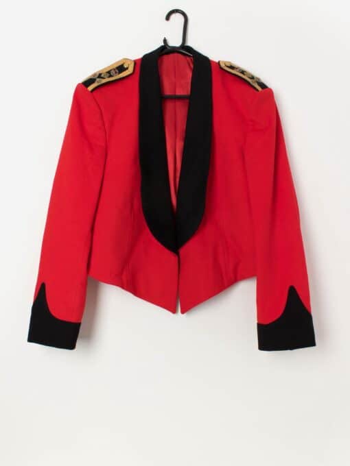 Vintage red military jacket with shoulder military pips - Small / Medium