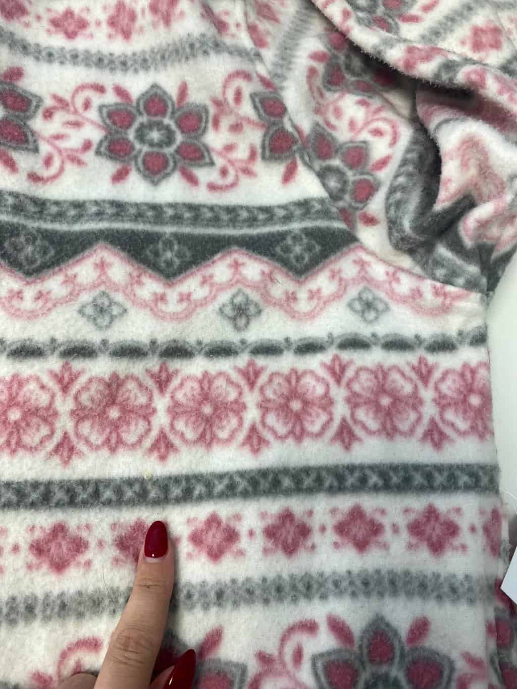 Vintage floral fleece in pink and grey - Large - Image 7
