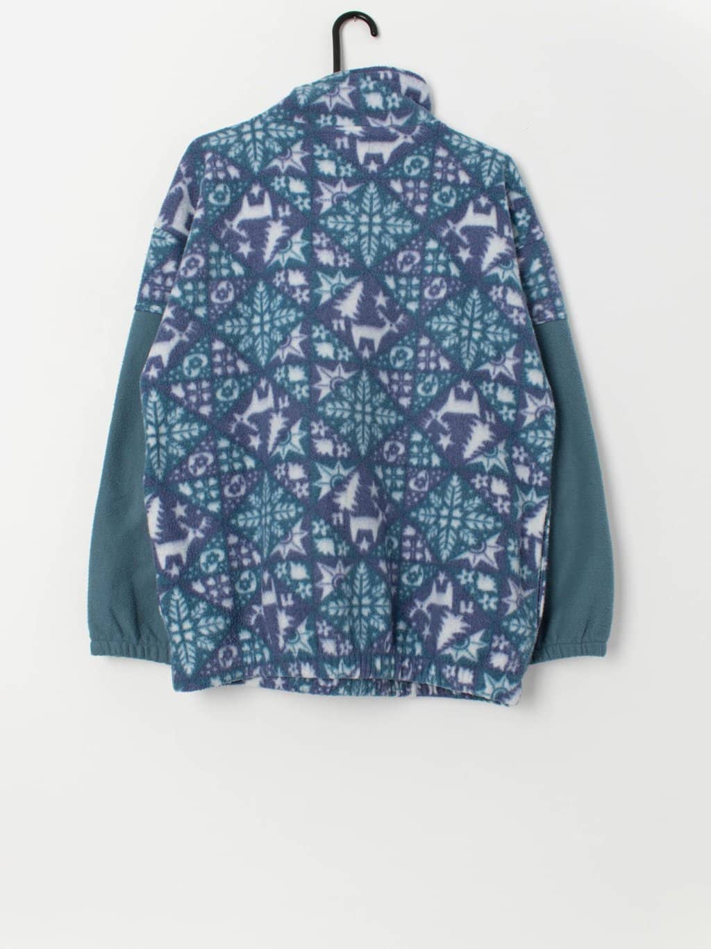 Vintage Park of Canada fleece in teal and purple, Christmas fleece - Large - Image 3