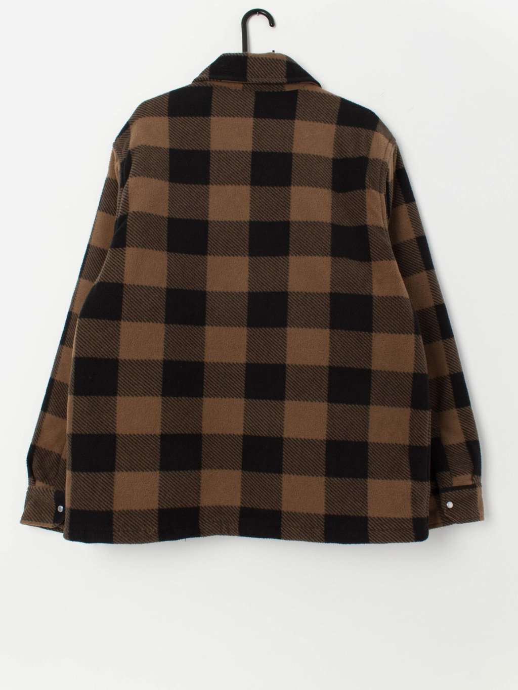 Dickies Portland fleece shirt jacket in brown and black - Large - Image 3