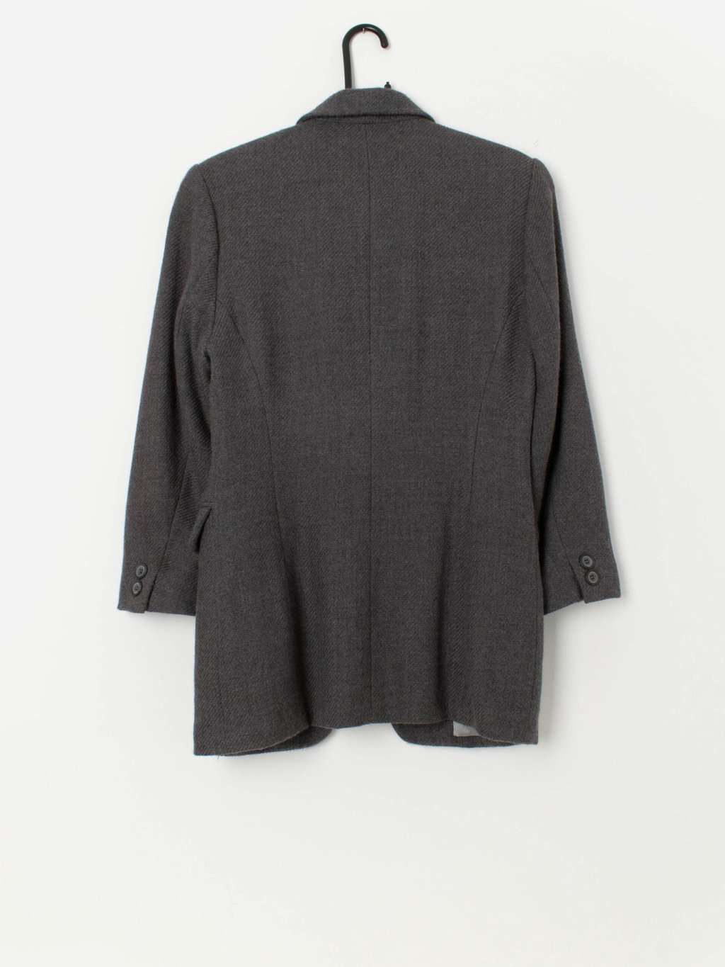 90s vintage Mondi grey wool blazer with sequin lapel - Small / Medium - Image 4