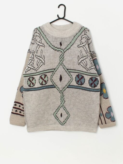 90s vintage Oxbow heavyweight snowboarding jumper made in France, Pohono - Large