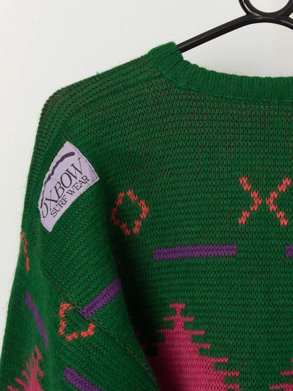 Oxbow green ski sweater made in France, Pohono - S / M - Image 4