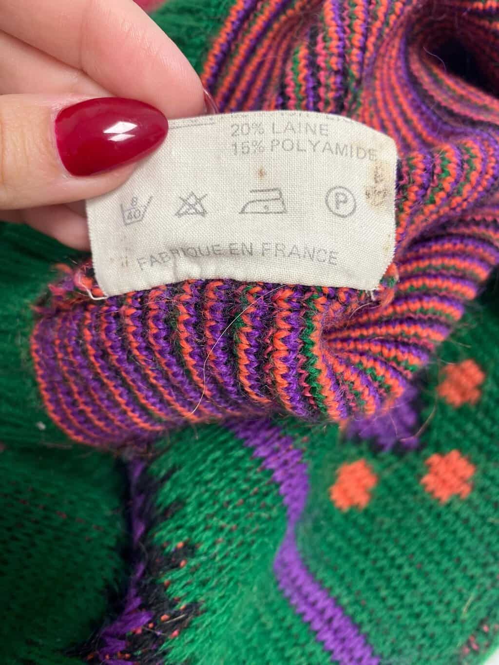 Oxbow green ski sweater made in France, Pohono - S / M - Image 8