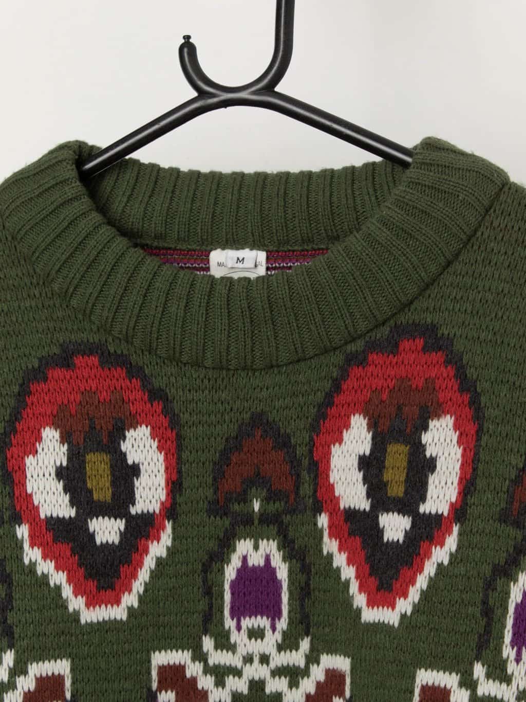 Vintage Oxbow dark green knitted sweater made in France, Pohono - Large - Image 2