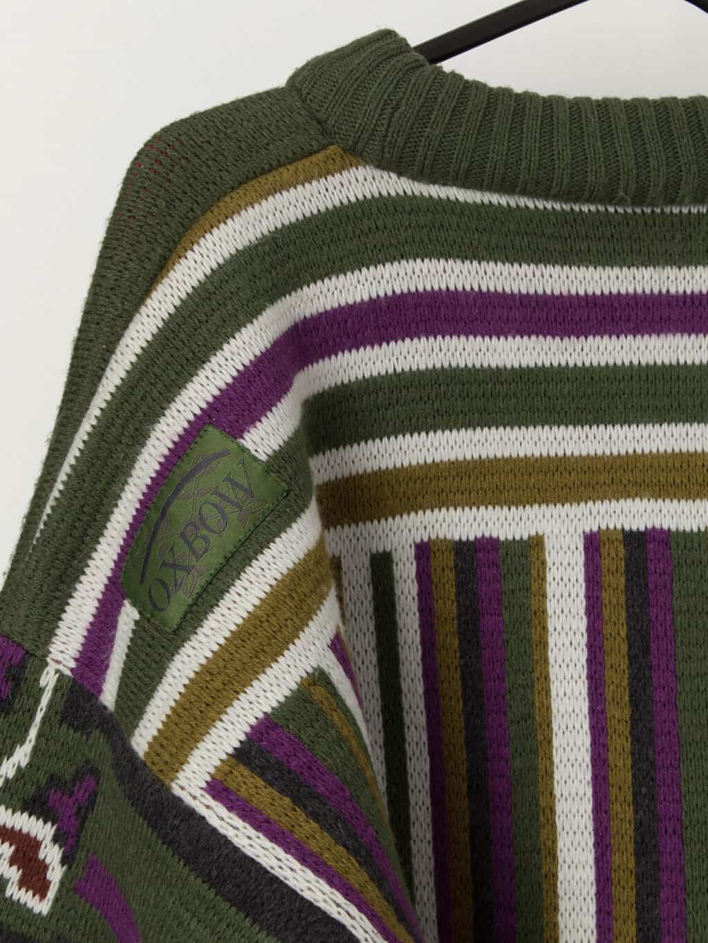 Vintage Oxbow dark green knitted sweater made in France, Pohono - Large - Image 3