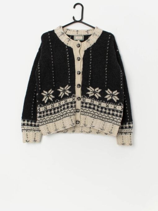 90s vintage handknitted cropped Monsoon cardigan jumper - Small / Medium