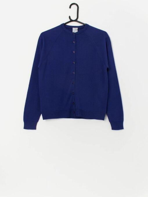60s vintage blue Tricel cardigan sweater - Small