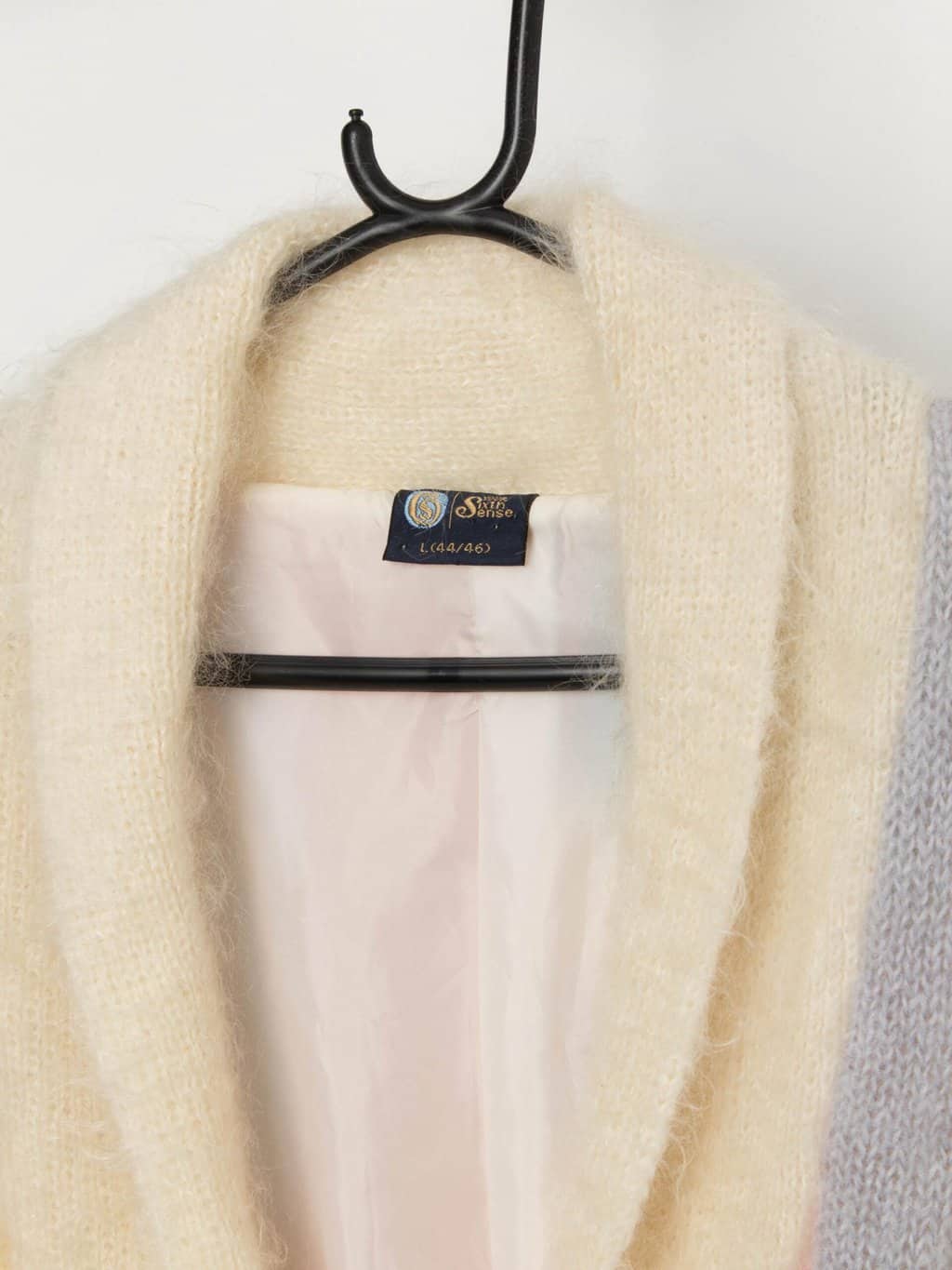 Vintage 80s mohair colour block cardigan by Your Sixth Sense - Large - Image 2