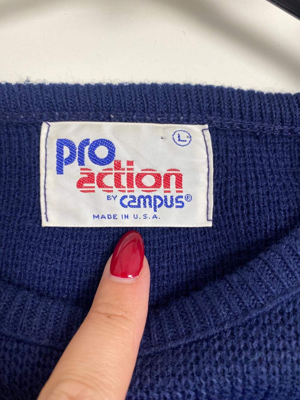 Vintage navy ski jumper, made in USA - Small / Medium - Image 4