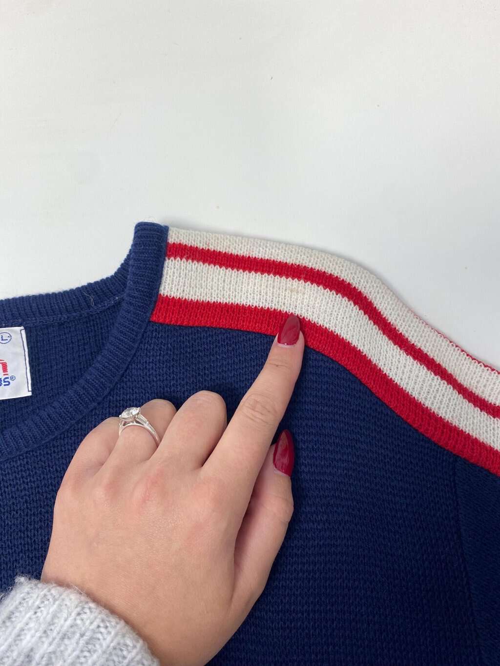 Vintage navy ski jumper, made in USA - Small / Medium - Image 5