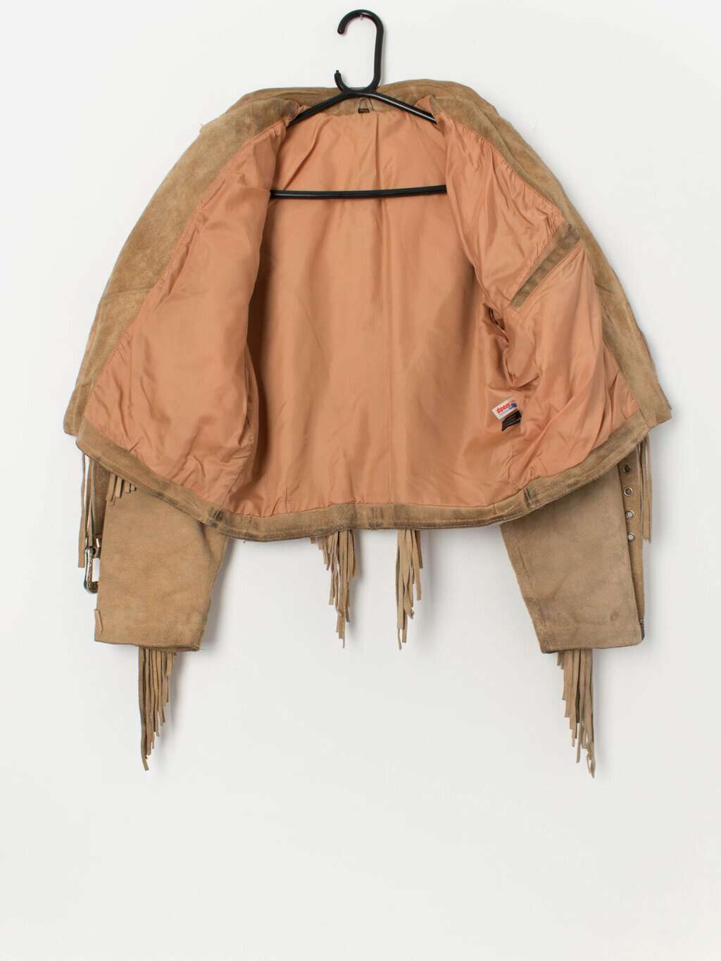 Vintage suede western jacket with hand painted collar and fringe detail - Small / Medium - Image 3