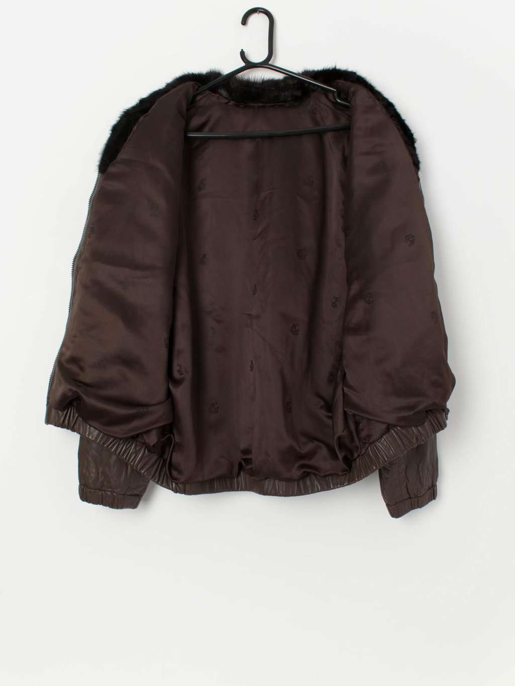 Vintage brown mink fur leather jacket in brown - M / L - Image 2