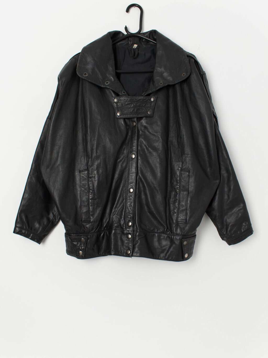 ジャケット・アウター 80s 90s Euro vintage black cashgora coat Vintage 80s 90s Genuine Black Leather Biker Motorcycle Punk