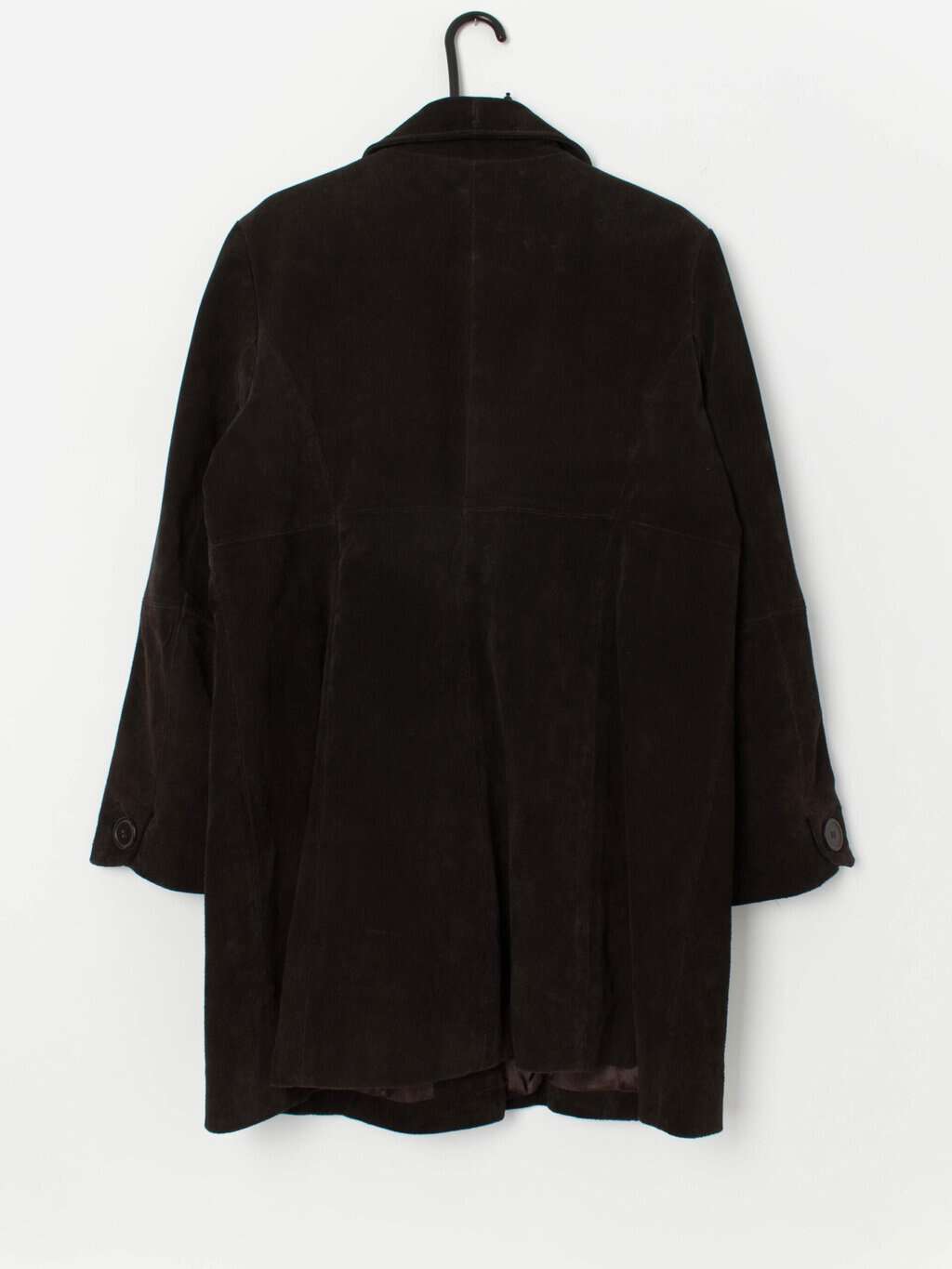 Y2K vintage chocolate brown long suede jacket - M / L - Image 4