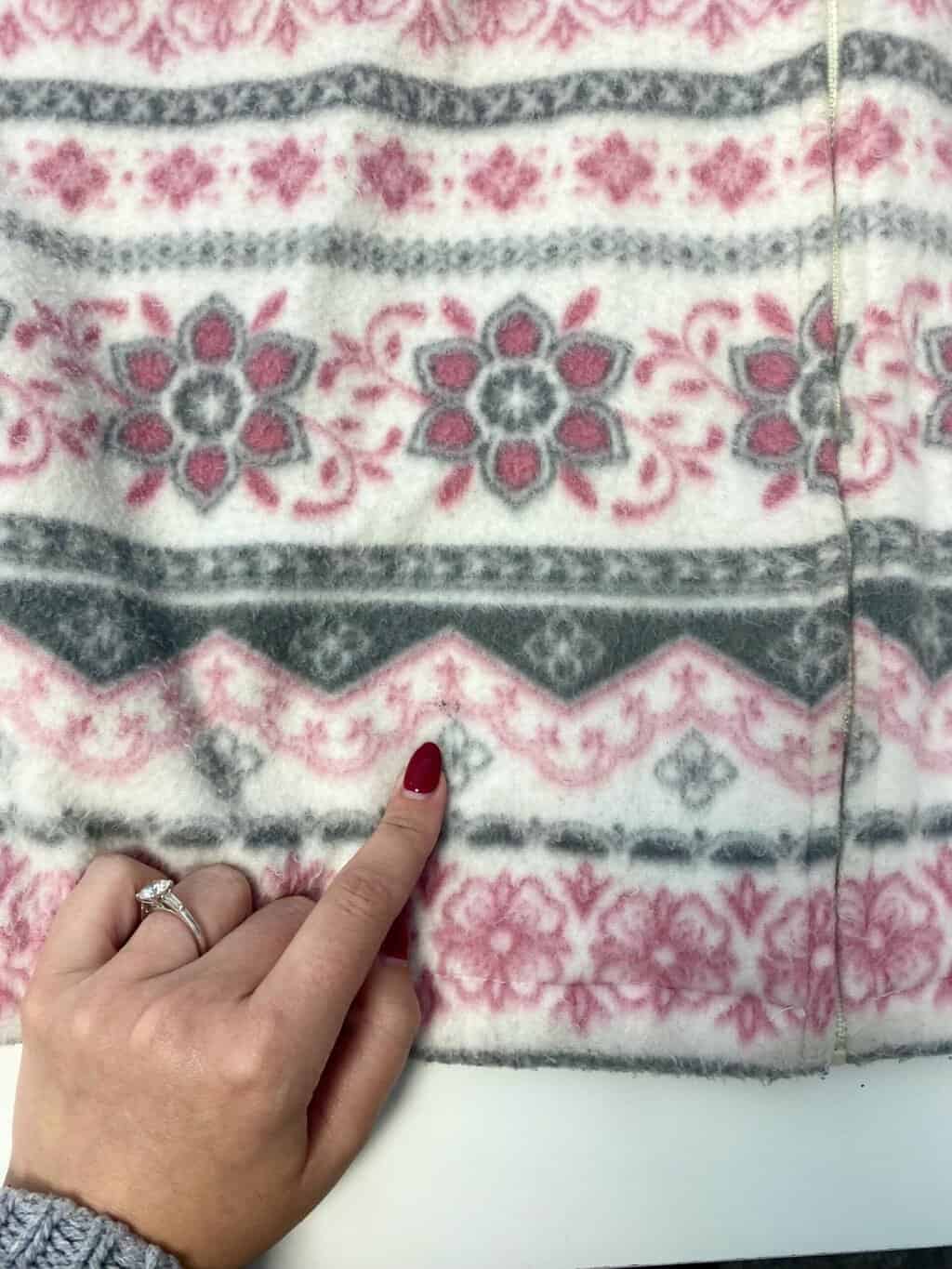 Vintage floral fleece in pink and grey - Large - Image 8