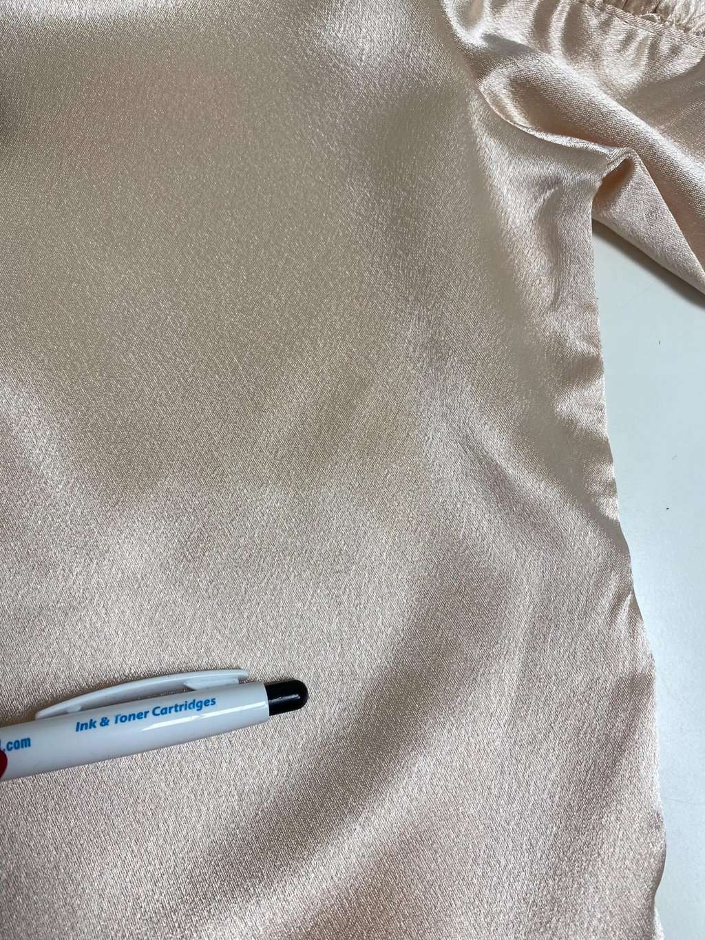 Vintage 30s style peach silky blouse with green velvet trim - XS / Small - Image 5