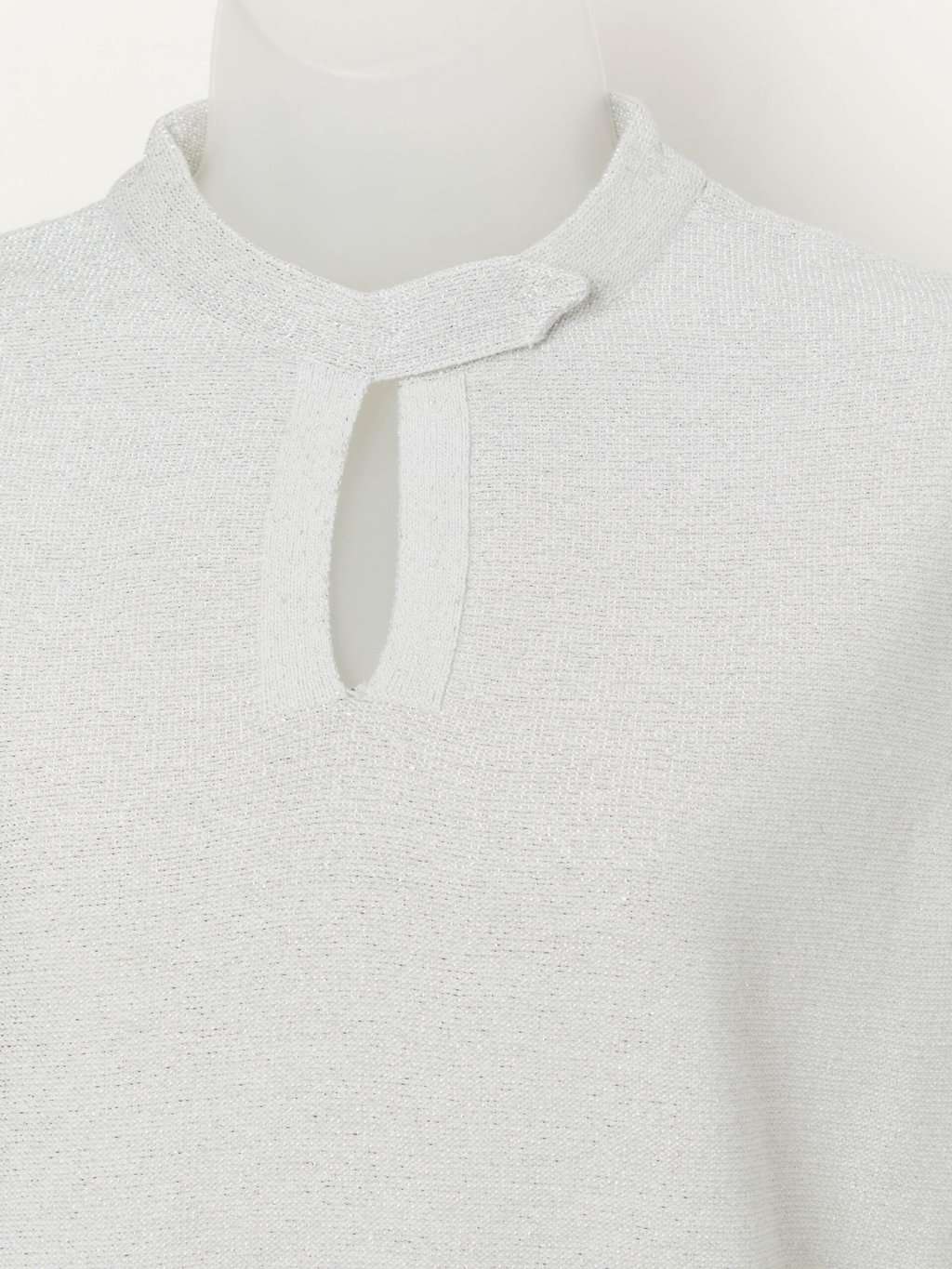 70s vintage top, white and silver lurex, Christmas party vest - Small - Image 2