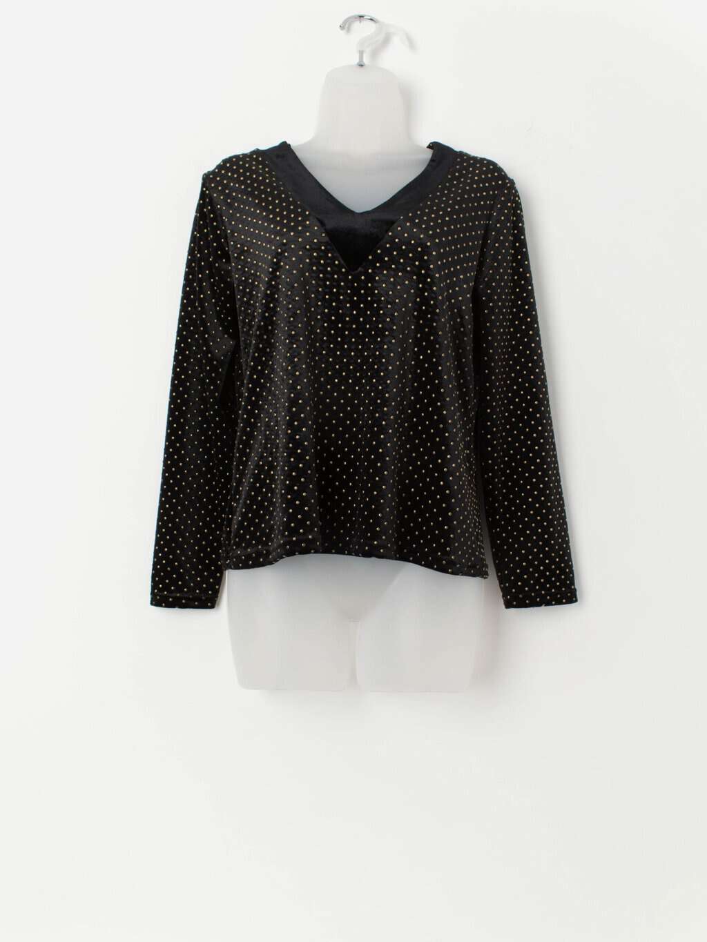 Y2K vintage gold studded black top - Medium