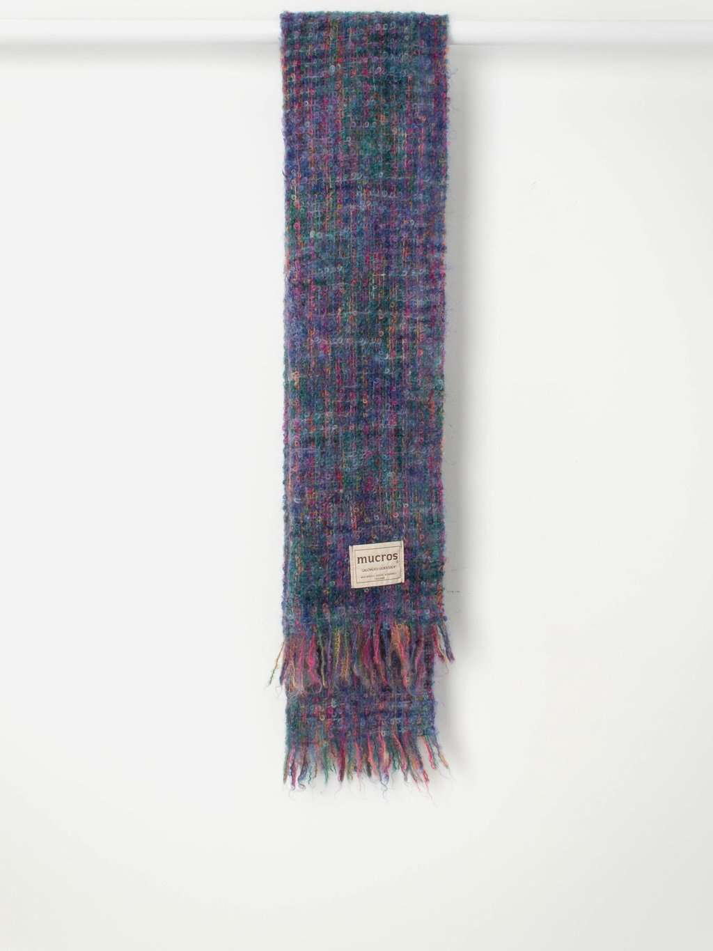Vintage Mucros Weavers wool scarf, purple mohair - One size - Image 4