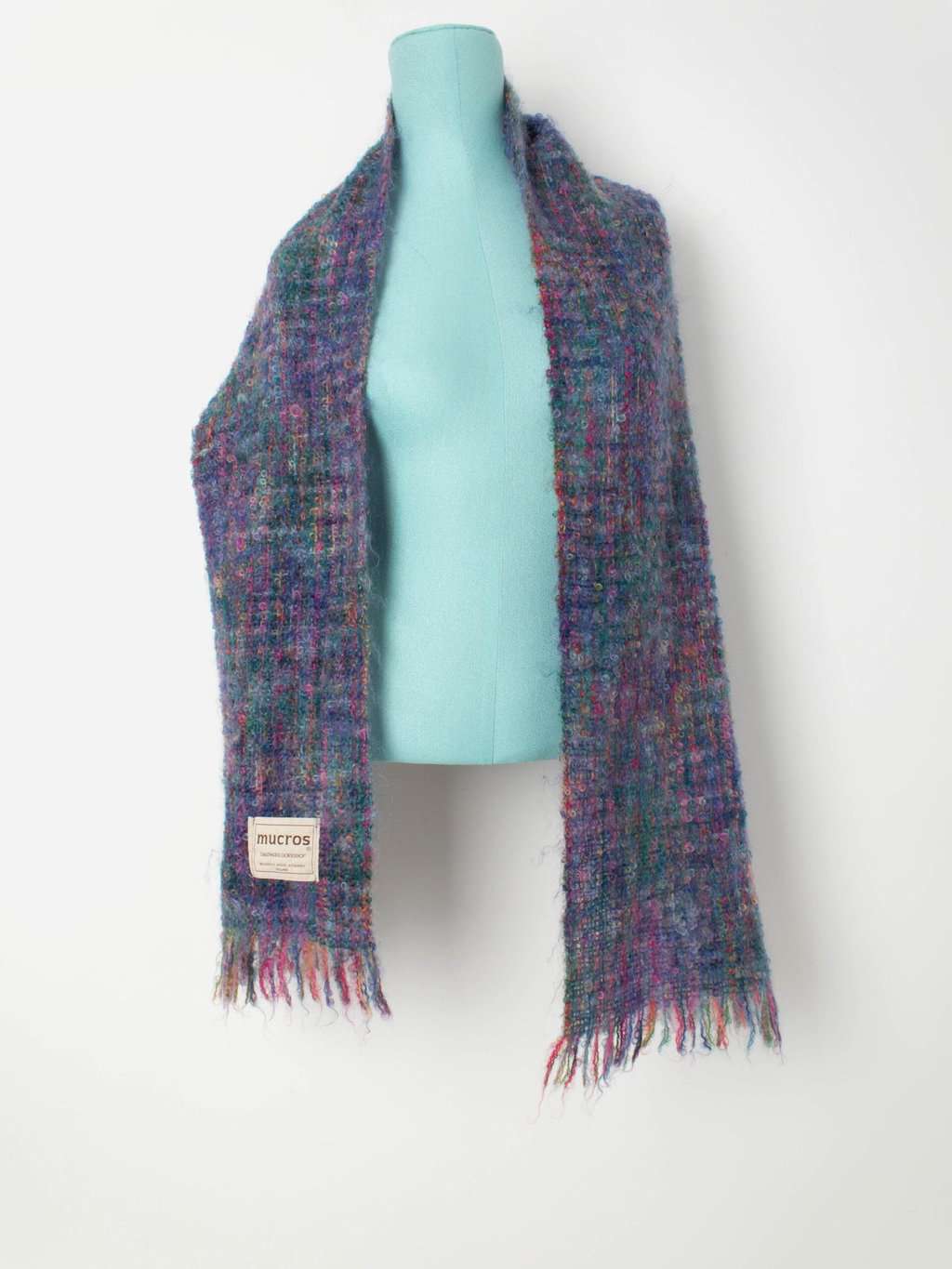 Vintage Mucros Weavers wool scarf, purple mohair - One size - Image 5