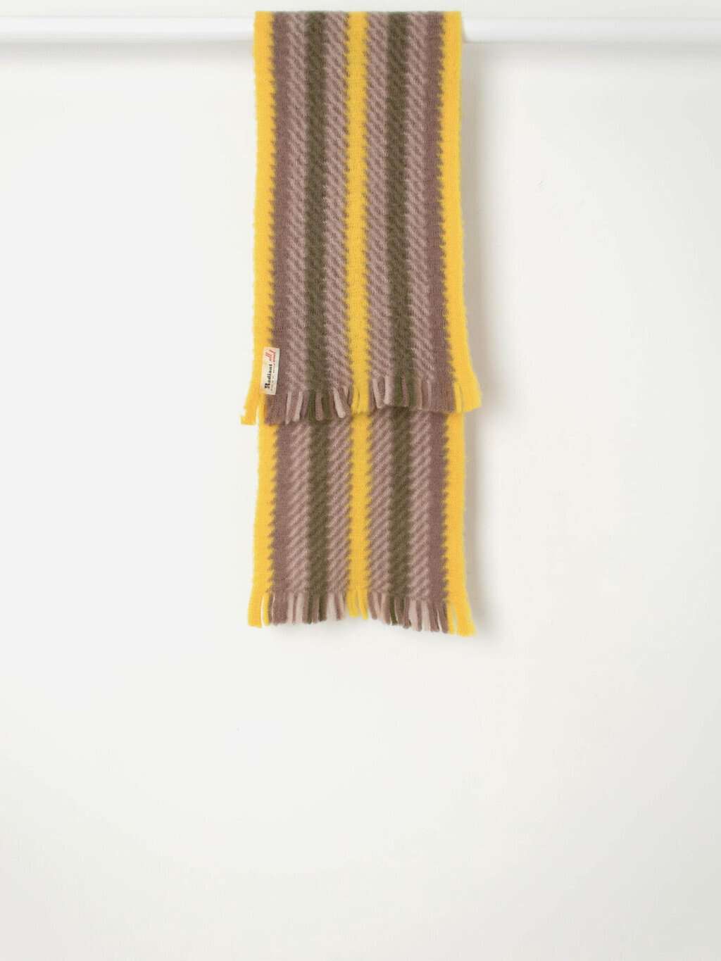 Vintage 1950s wool scarf in yellow and brown - One size - Image 3