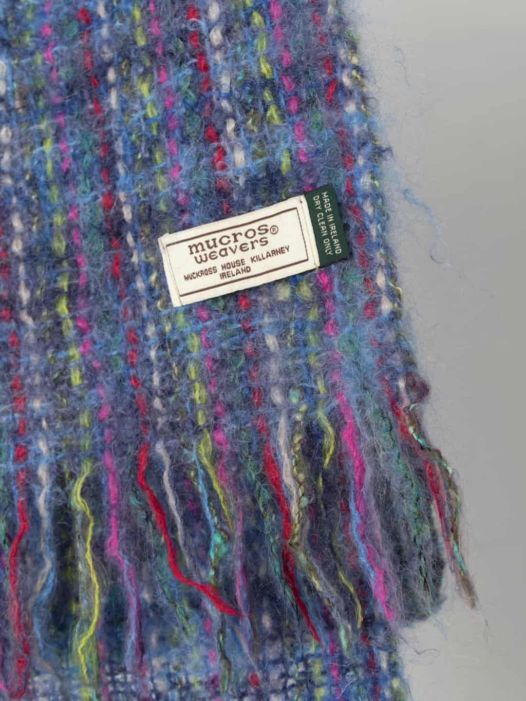 Vintage Mucros Weavers mohair scarf in purple - One size - Image 2