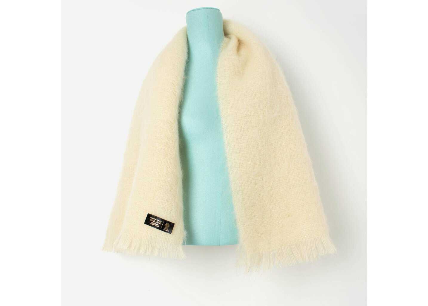 Vintage pure wool knitted scarf shawl wrap in cream - One size - Image 6