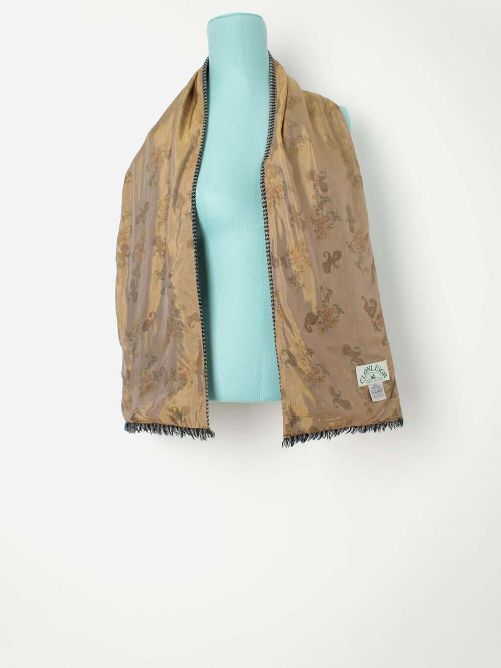 Vintage Clonleigh lambswool scarf with paisley reverse - One size - Image 5