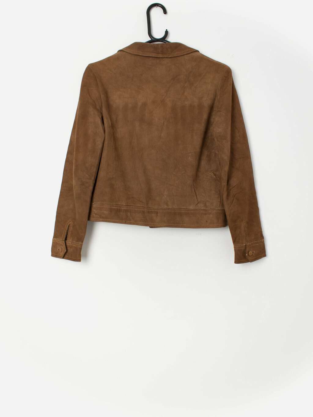 Vintage 70s suede jacket women's tan beige soft leather original 70s - Small - Image 3
