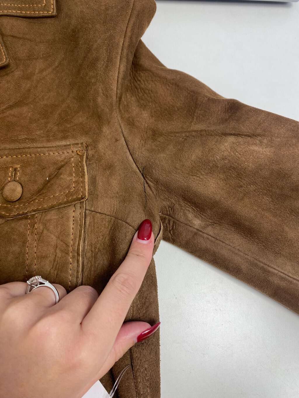 Vintage 70s suede jacket women's tan beige soft leather original 70s - Small - Image 7