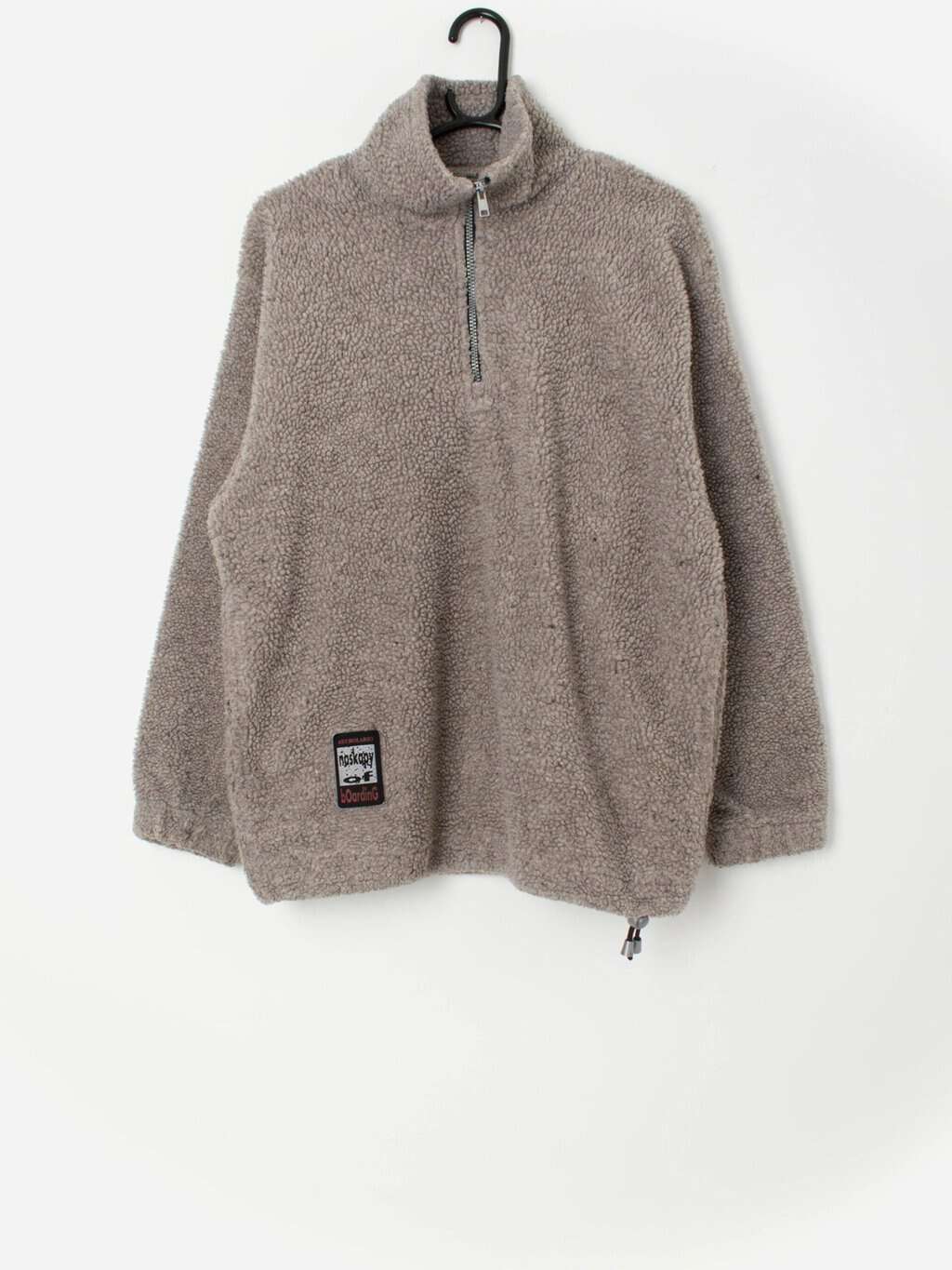 Vintage teddy fleece pullover jacket - M
