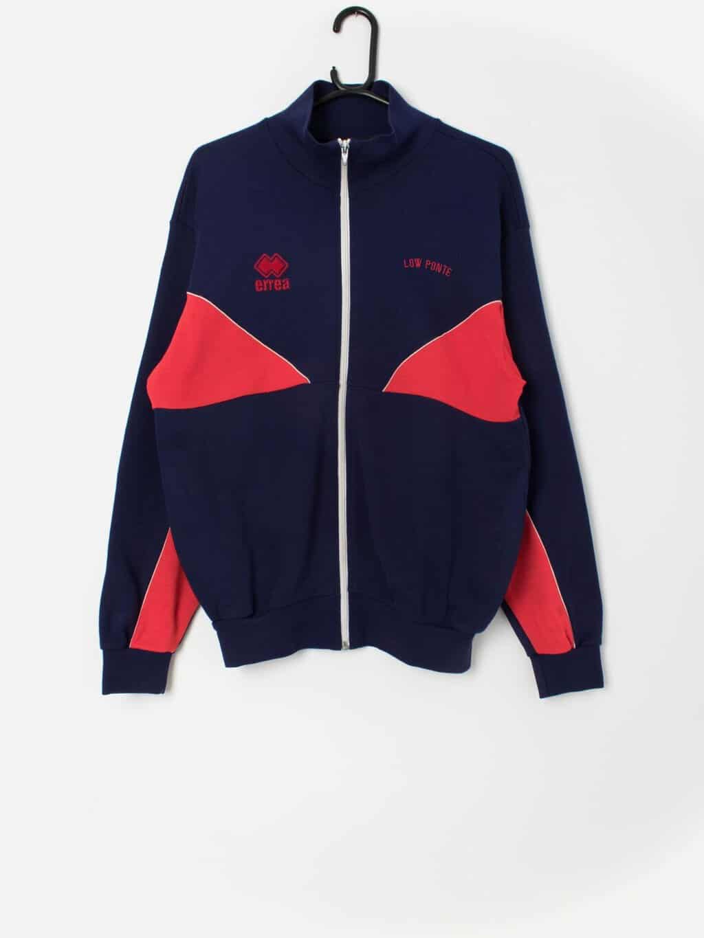 Errea vintage football jacket navy blue red track jacket Medium