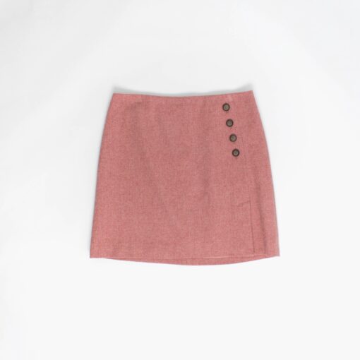 Hobbs wool A-line skirt with faux button detail - M / L