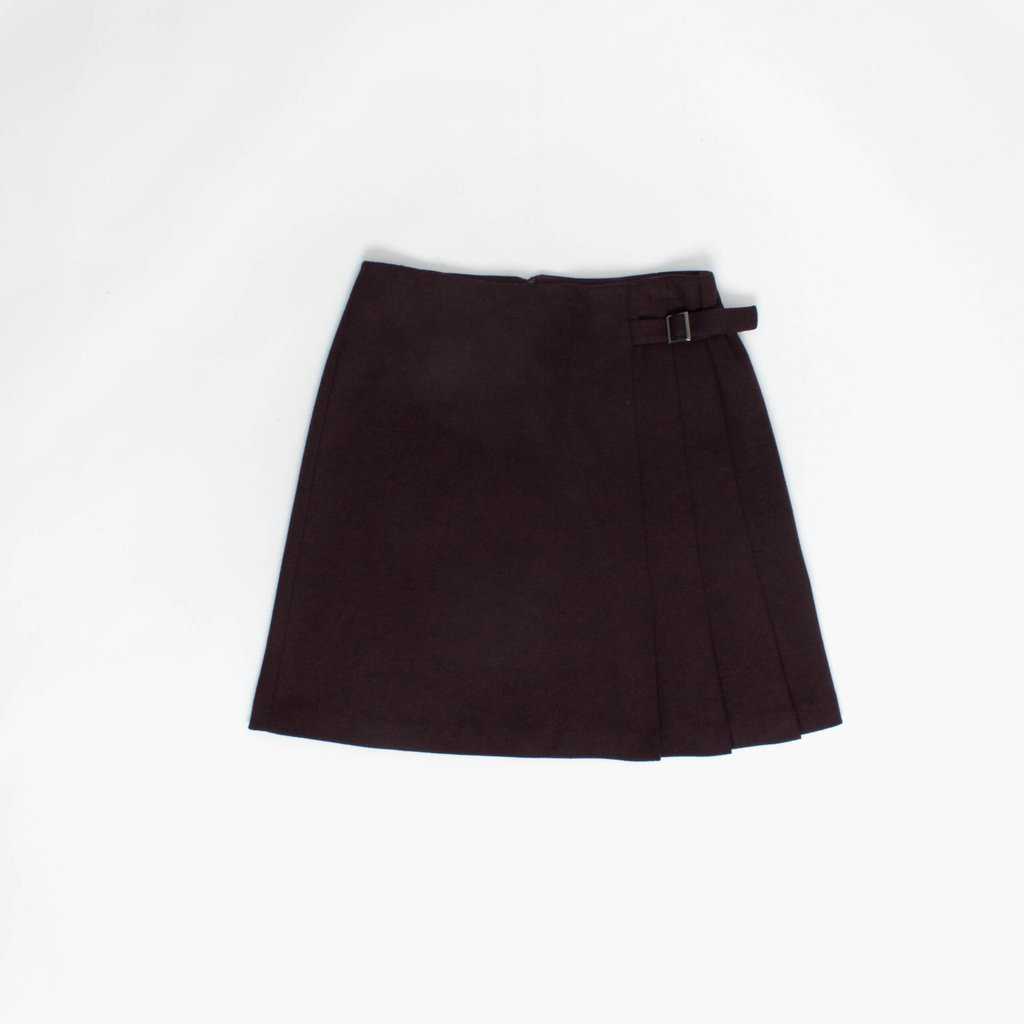 Pleated plum skirt with waist belt by Hobbs London - S/M