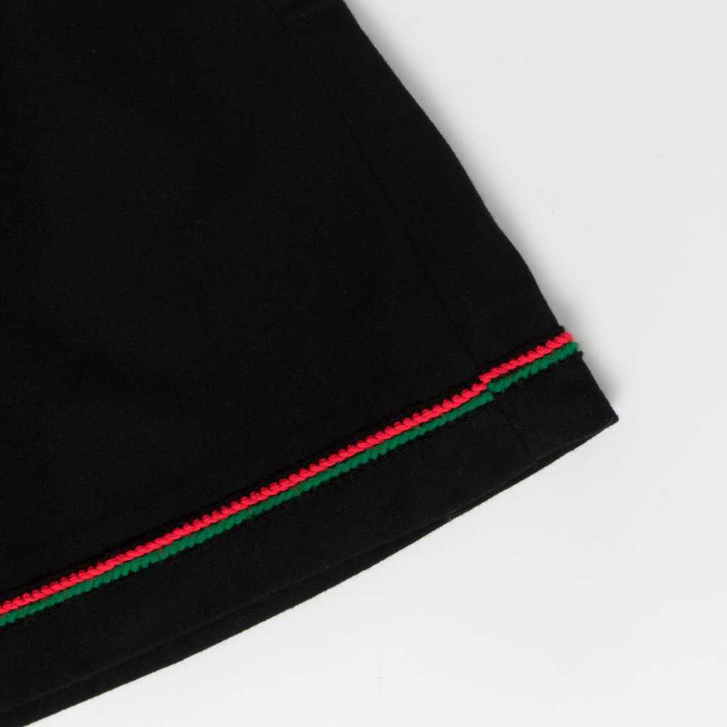 Black A-line skirt colourful bright trim autumn winter 28 waist - Small / Medium - Image 2