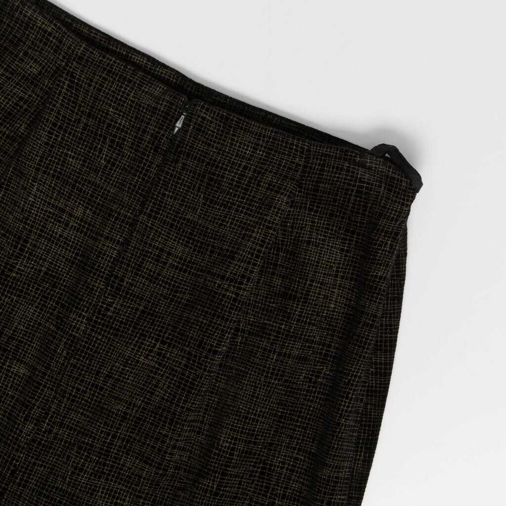 Black and gold pencil skirt lined cotton golden khaki retro 25 waist - XS / Small - Image 2