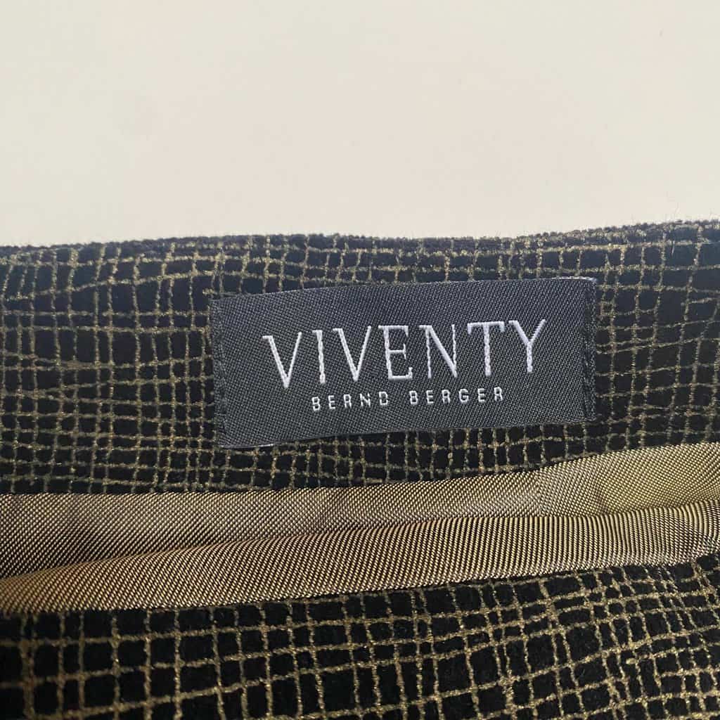 Black and gold pencil skirt lined cotton golden khaki retro 25 waist - XS / Small - Image 10