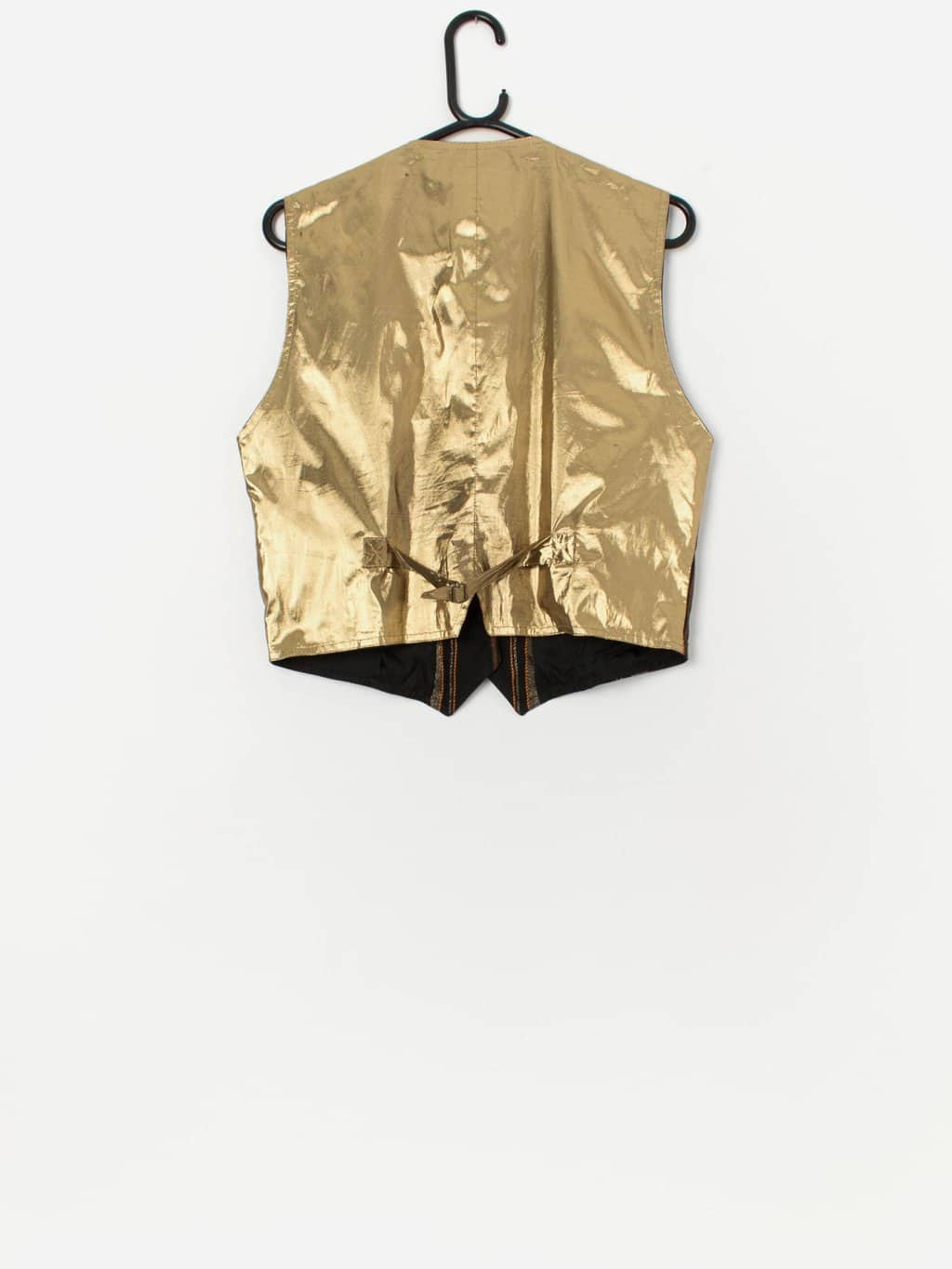 Vintage waistcoat in autumn orange, gold and black - Medium - Image 3