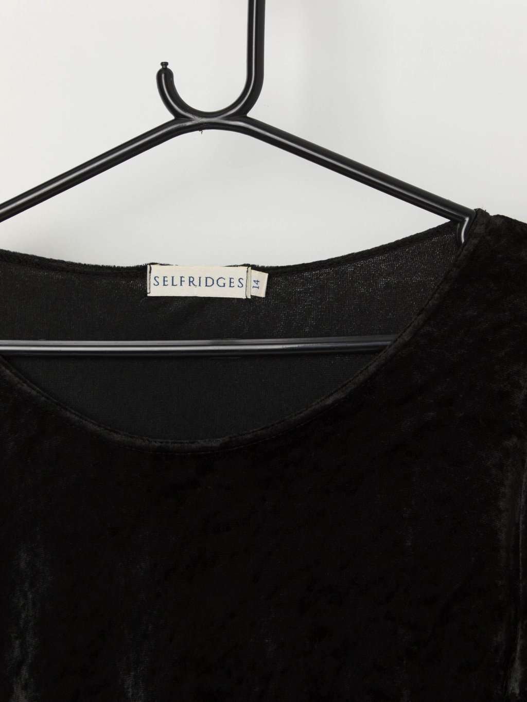 Y2K Selfridges black velvet top, made in England - S / M - Image 3
