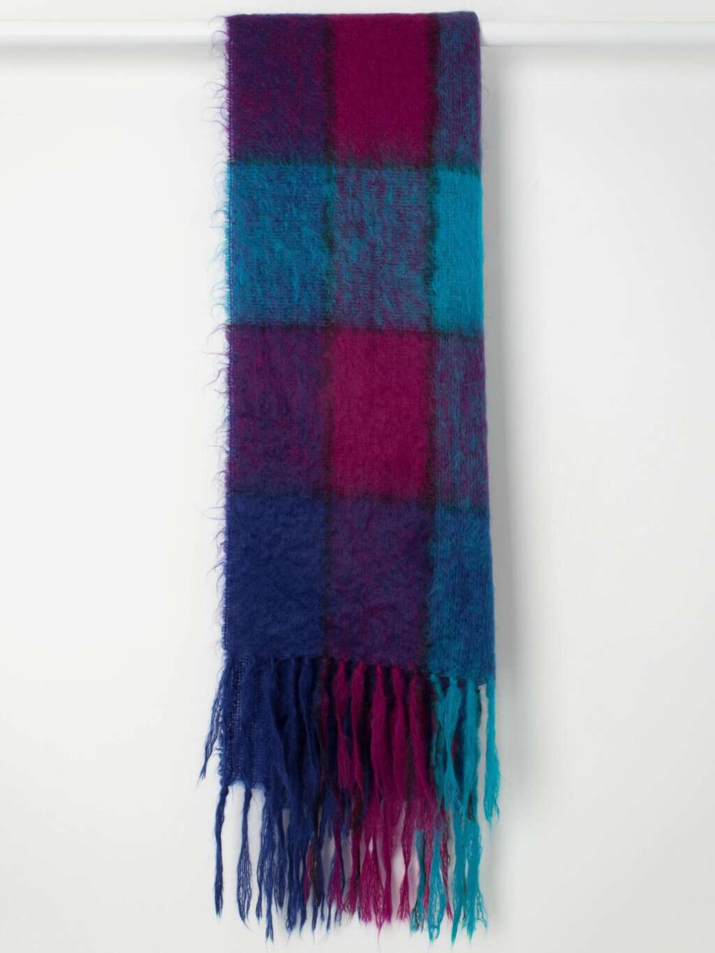 Vintage mohair scarf in purple, pink and blue - One size - Image 4