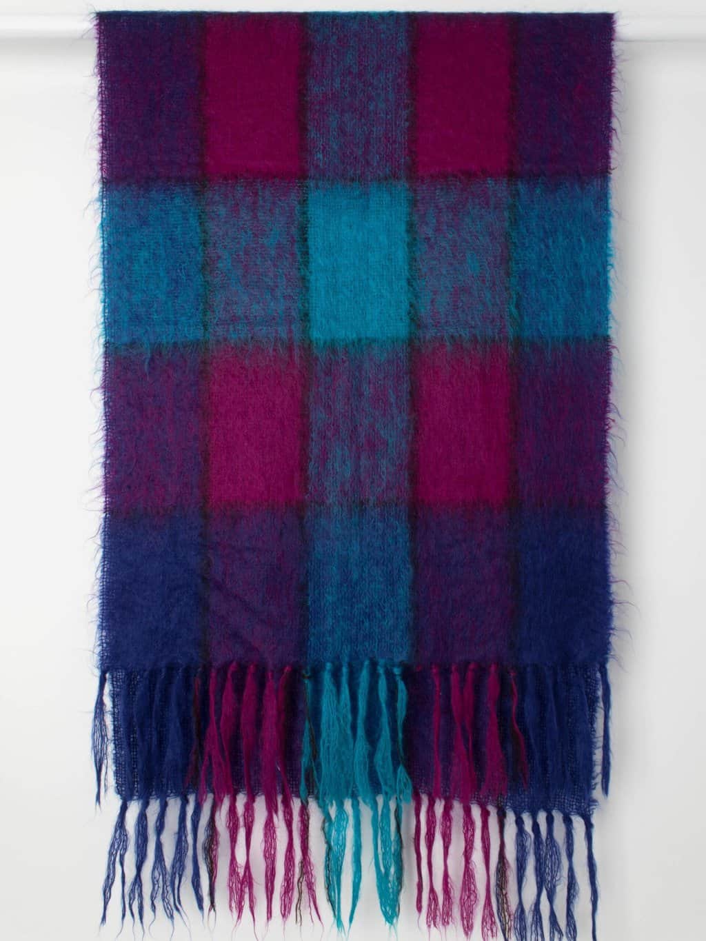 Vintage mohair scarf in purple, pink and blue - One size - Image 3