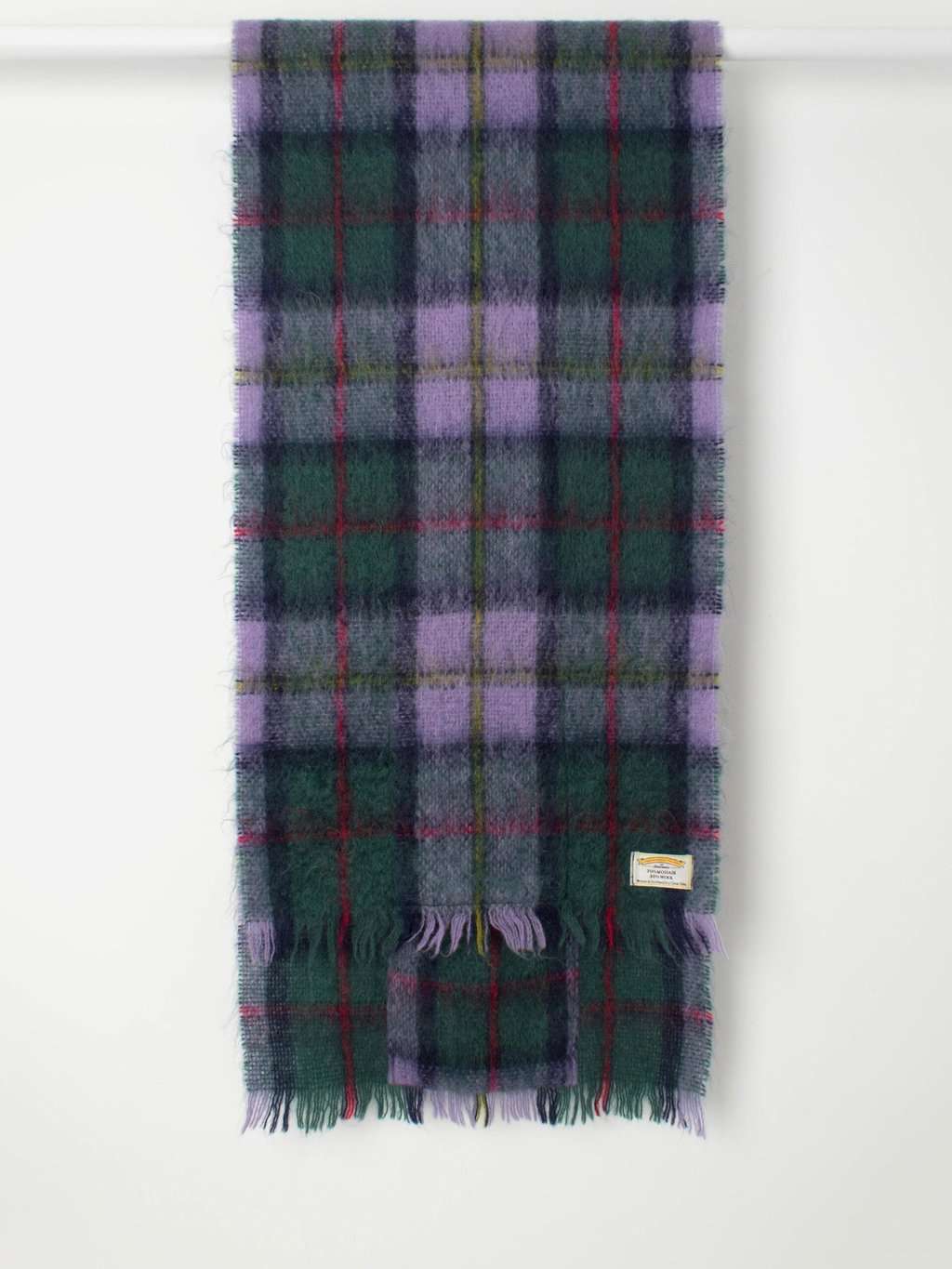Vintage James Pringle Weavers purple plaid scarf with pockets - One size - Image 4