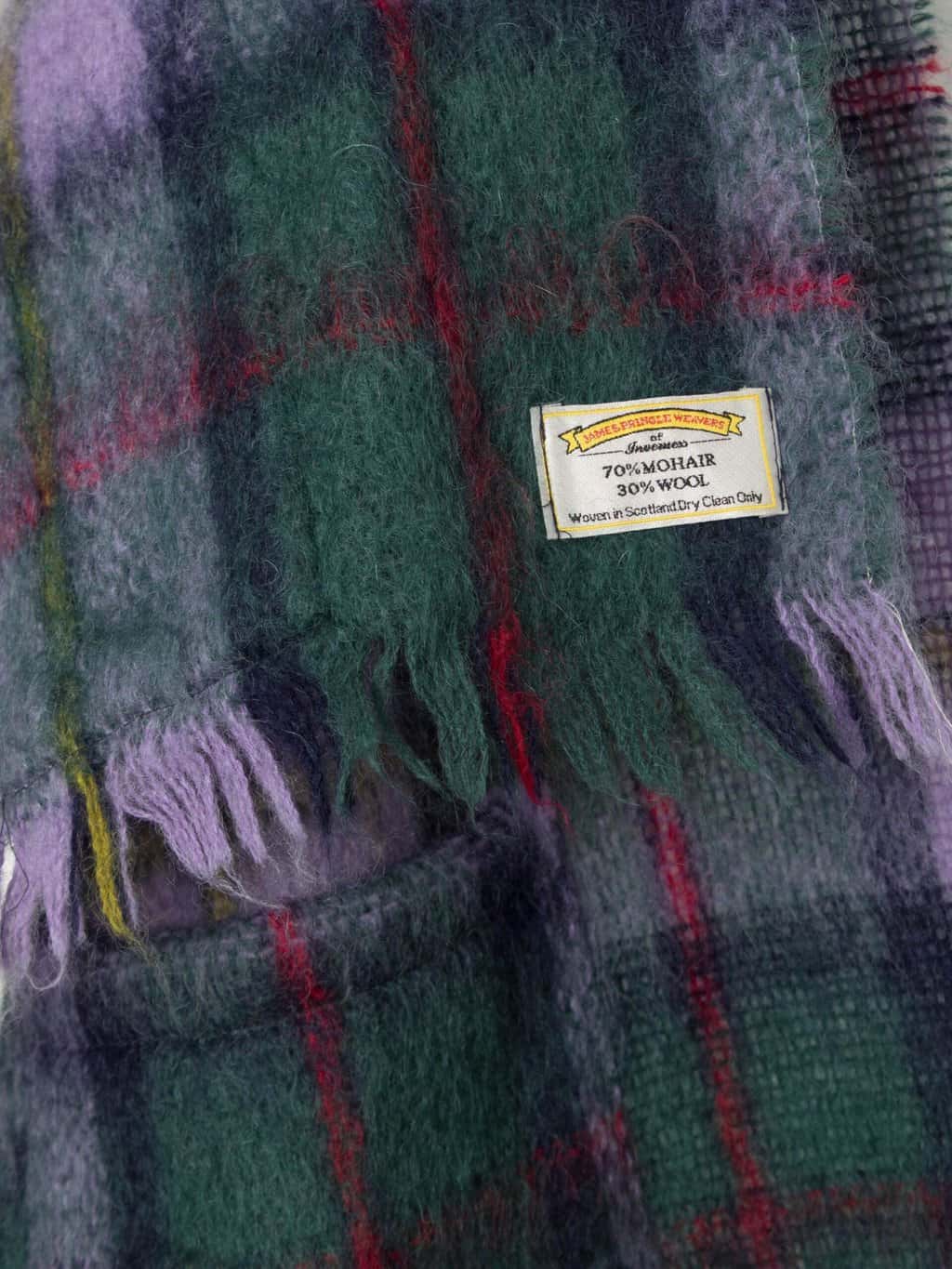 Vintage James Pringle Weavers purple plaid scarf with pockets - One size - Image 2