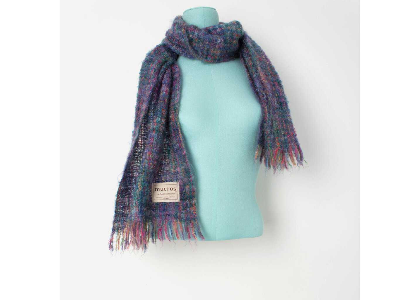 Vintage Mucros Weavers wool scarf, purple mohair - One size - Image 6