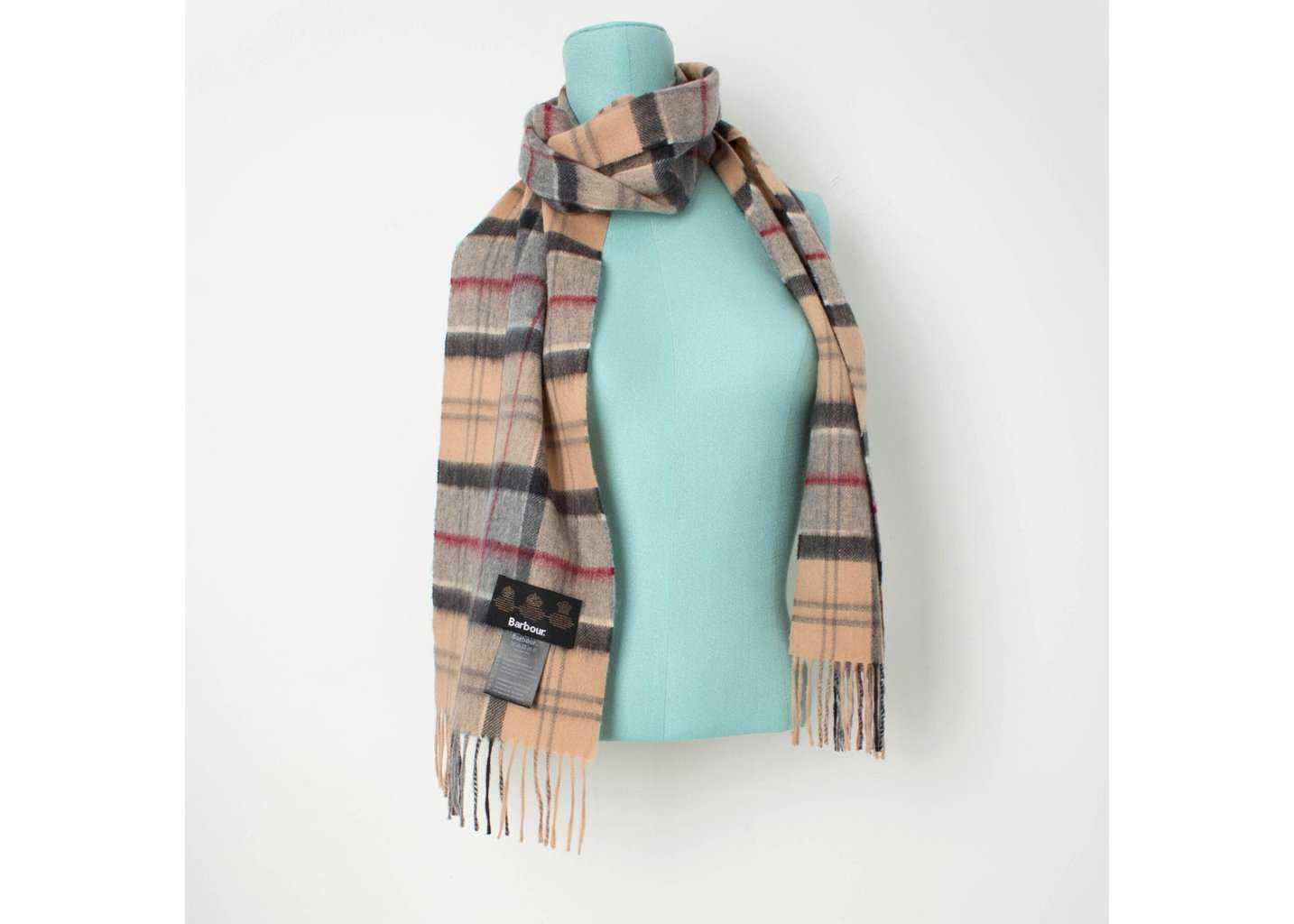 Barbour tartan merino and cashmere scarf, classic tartan - One size - Image 5
