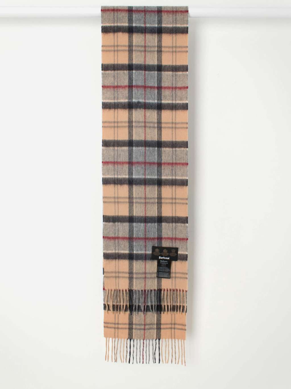 Barbour tartan merino and cashmere scarf, classic tartan - One size - Image 3