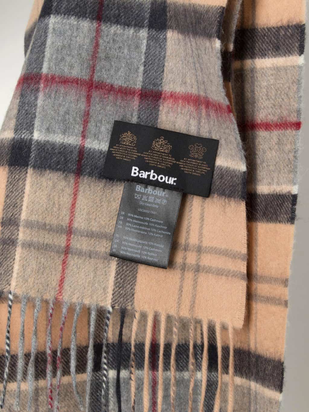 Barbour tartan merino and cashmere scarf, classic tartan - One size - Image 2